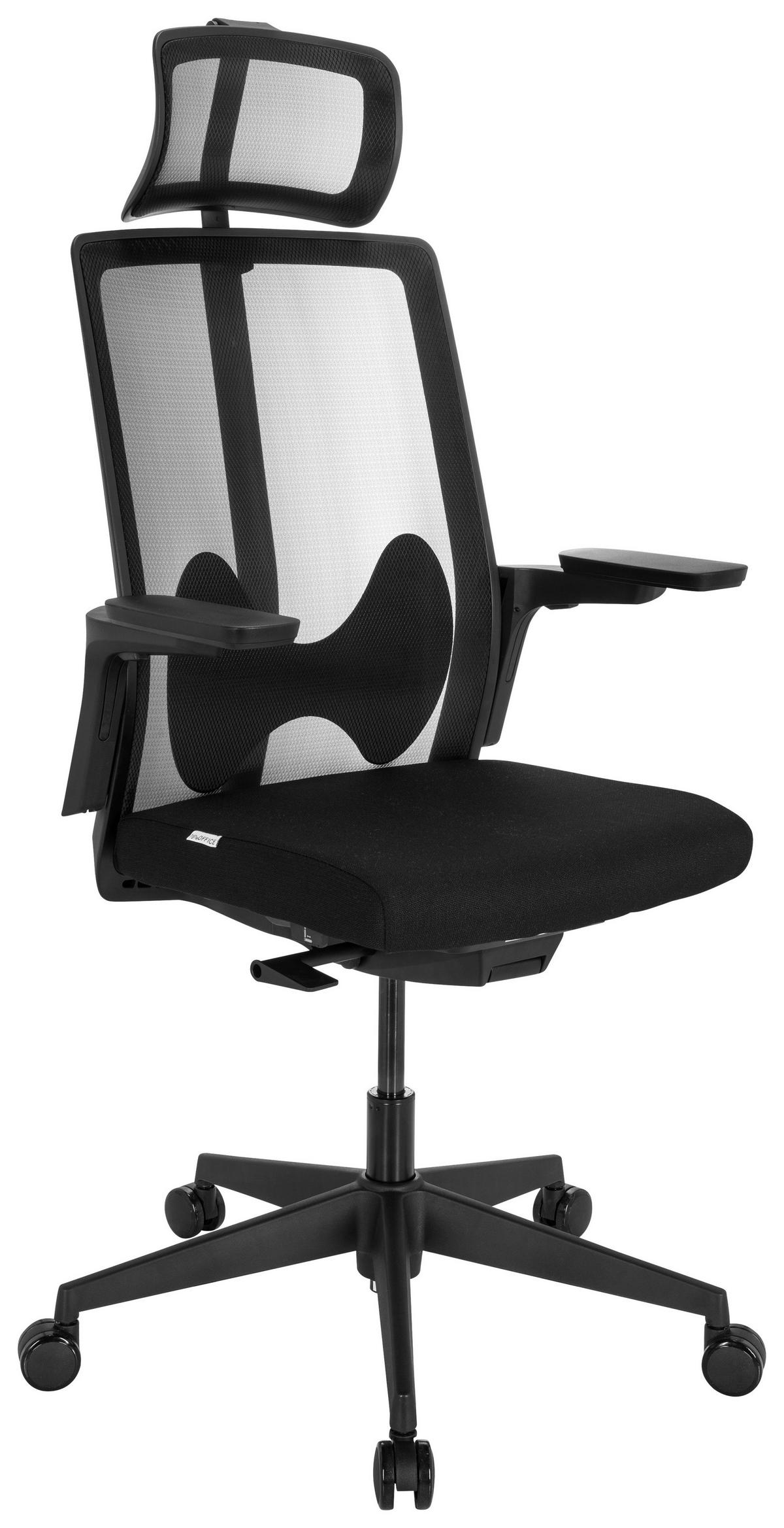 Drehstuhl Arceo B - Schwarz, Basics, Kunststoff/Textil (66/123-139/66cm) - MID.YOU