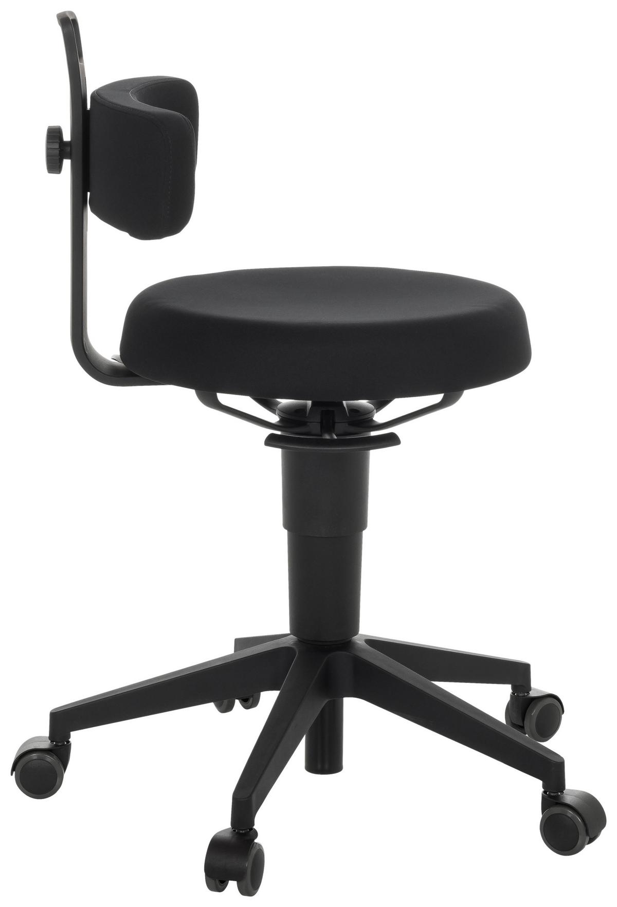 Bürohocker Top Work Flex - Schwarz, Basics, Kunststoff/Textil (40/74-86/46cm) - MID.YOU