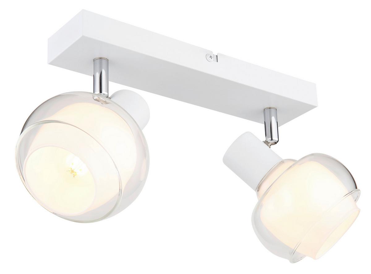 Strahler 54309-2w - Klar/Chromfarben, Design, Glas/Metall (26/10,5/13,5cm) - Globo