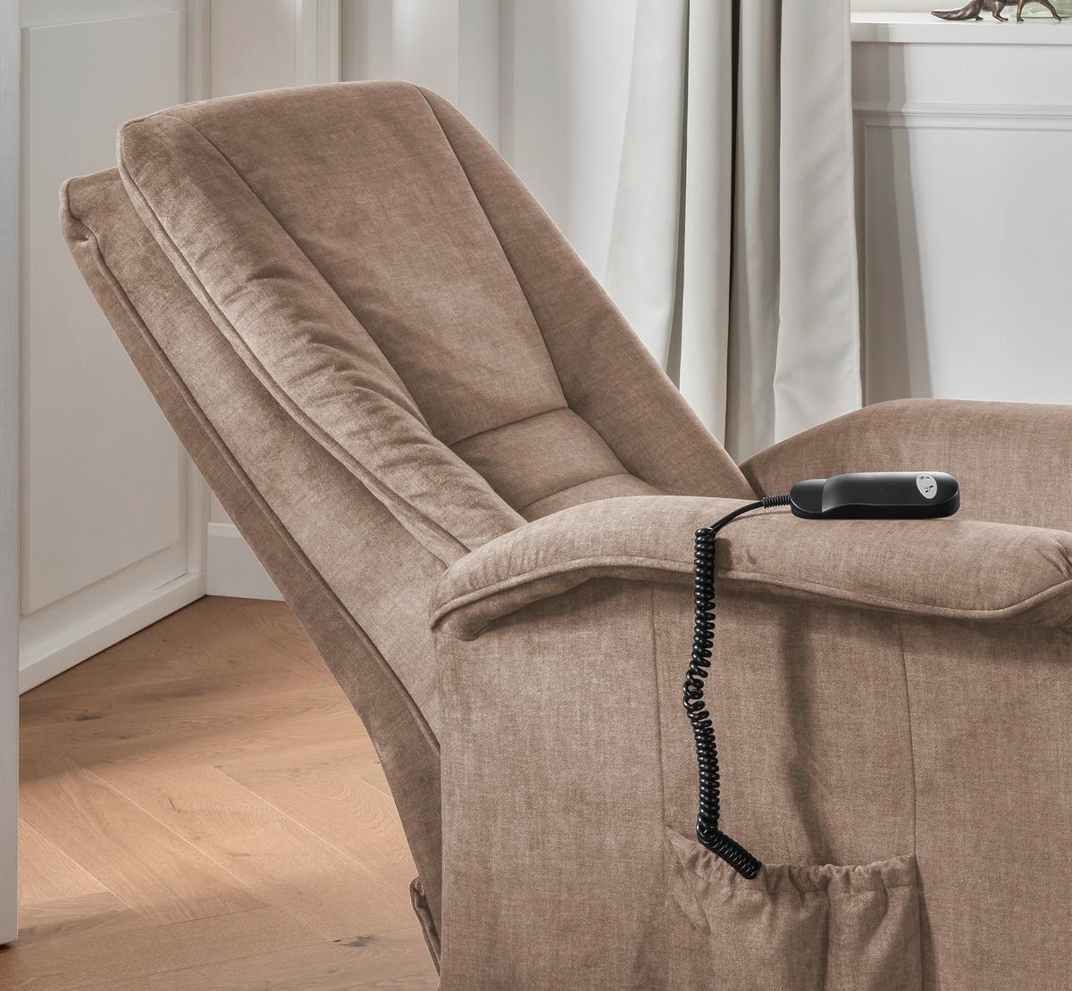 Fernsehsessel Harry Hellbraun B: 77 Cm - Hellbraun/Schwarz, Design, Textil (77/107/88cm) - Livetastic