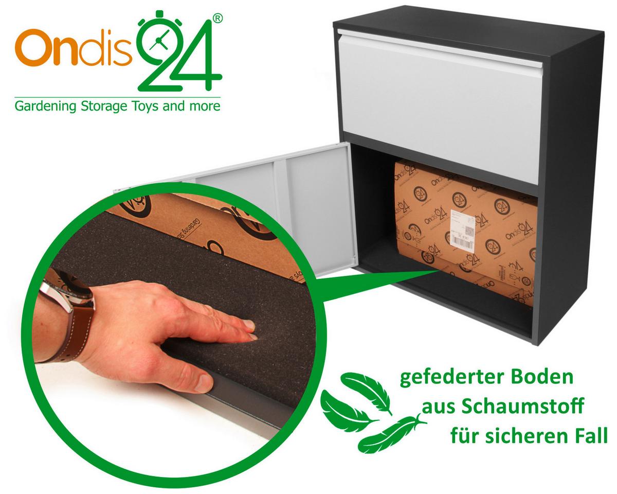 Paketbox Mit 2 Schlüsseln Grau/schwarz H: 103 Cm - Schwarz/Grau, Basics, Metall (82/103/38cm)