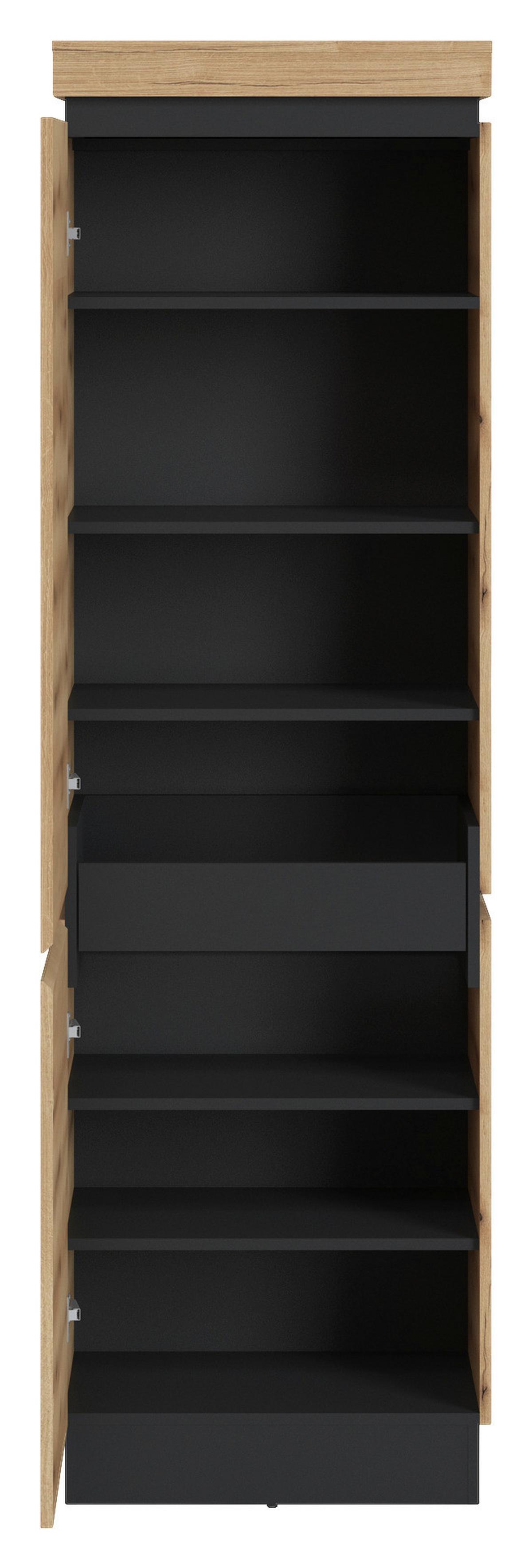 Garderobe Corte Eiche Dekor/grau B: 262 Cm - Eichefarben/Grau, Trend, Holzwerkstoff (262/200,5/45cm)