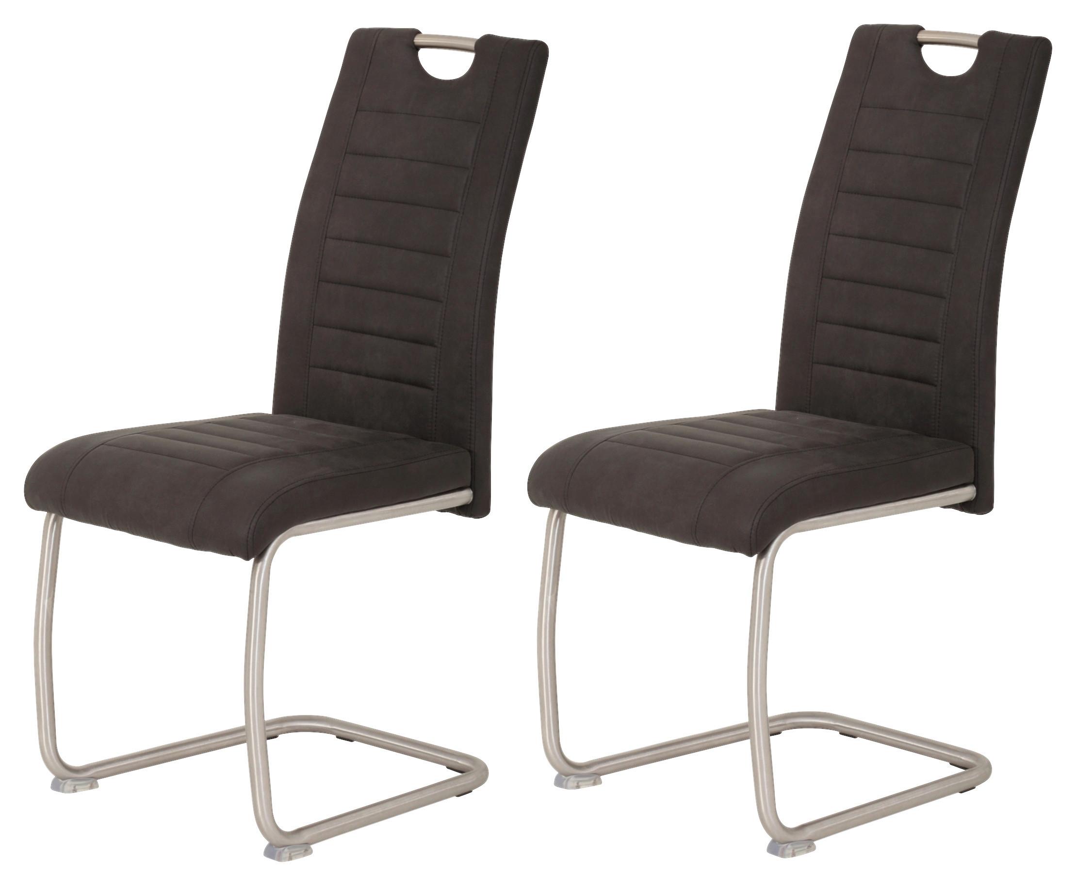 Schwingstuhl-Set Ulla S Anthrazit - Edelstahlfarben/Anthrazit, MODERN, Textil/Metall (43/98/59cm) - MID.YOU