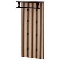 Garderobenpaneel Hank 800 Akustik - Eichefarben/Schwarz, Design, Holzwerkstoff (50/110,6/20,9cm) - MID.YOU