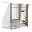 Kleiderschrank Unit 4trg, Maxihöhe - KONVENTIONELL (182,2/242,2/58,3cm) - Ondega