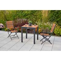 Balkontisch Balkonausziehtisch - Graphitfarben/Naturfarben, MODERN, Holz/Metall (65-130/75/65cm) - Gardenson