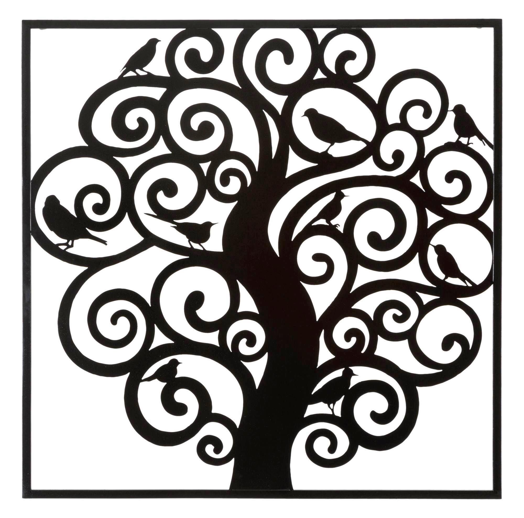 Wanddeko Three Schwarz B: 70 cm - Schwarz, Basics, Metall (70/70/1cm)