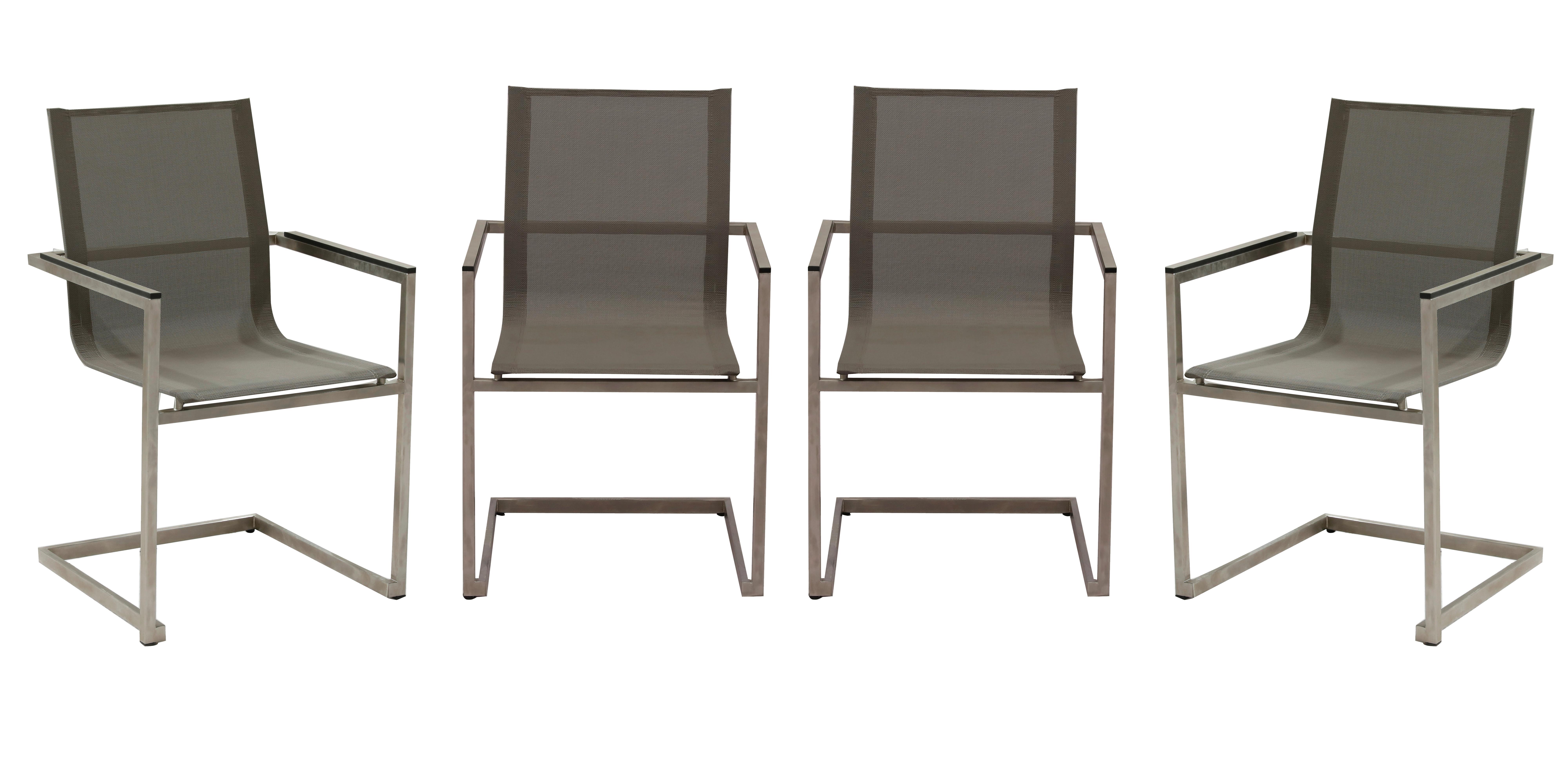 Gartensessel-Set 4-Tlg Sienna Metall/Kunststoff