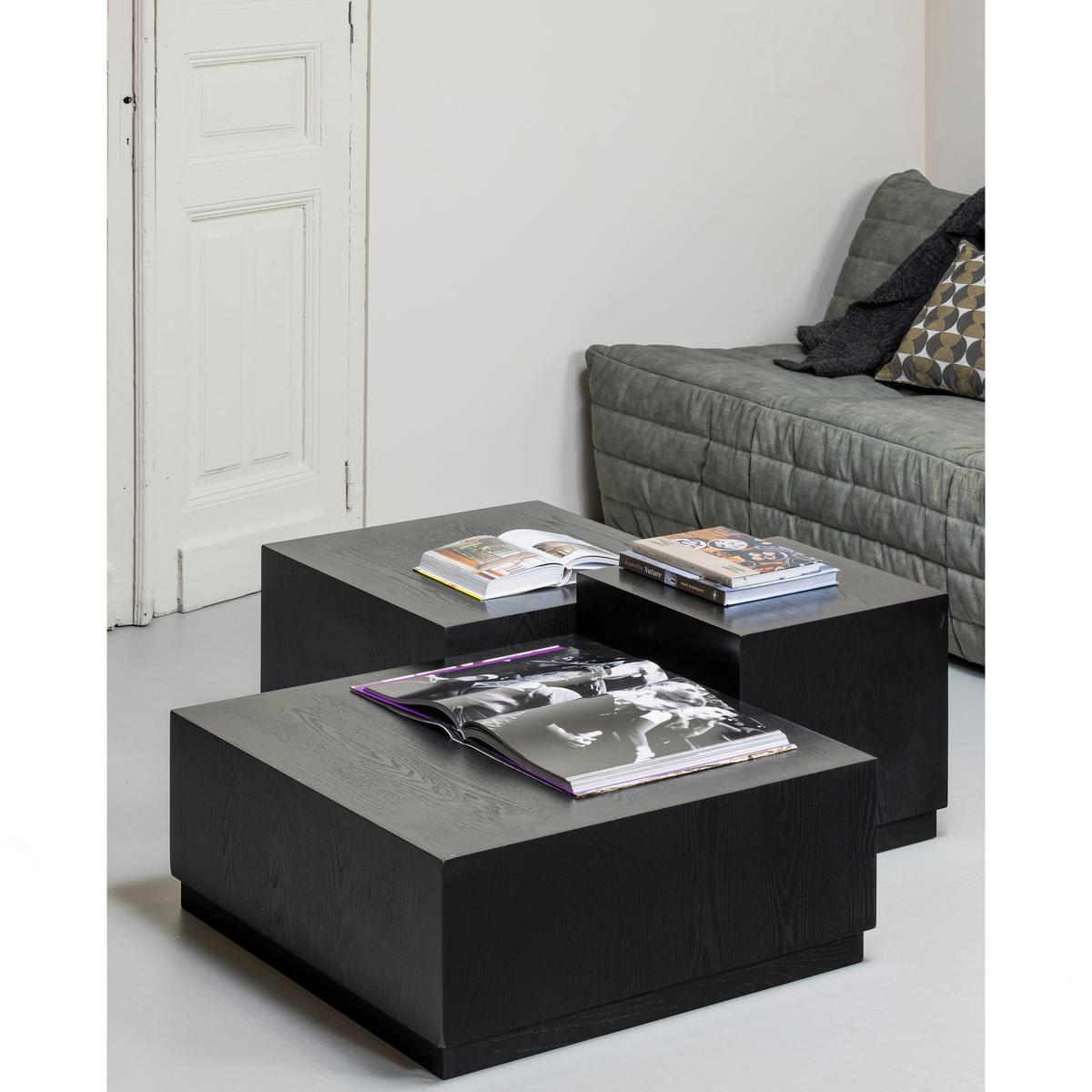 Beistelltischset Pim Schwarz 3-Teilig - Schwarz, Design, Holzwerkstoff - Livetastic