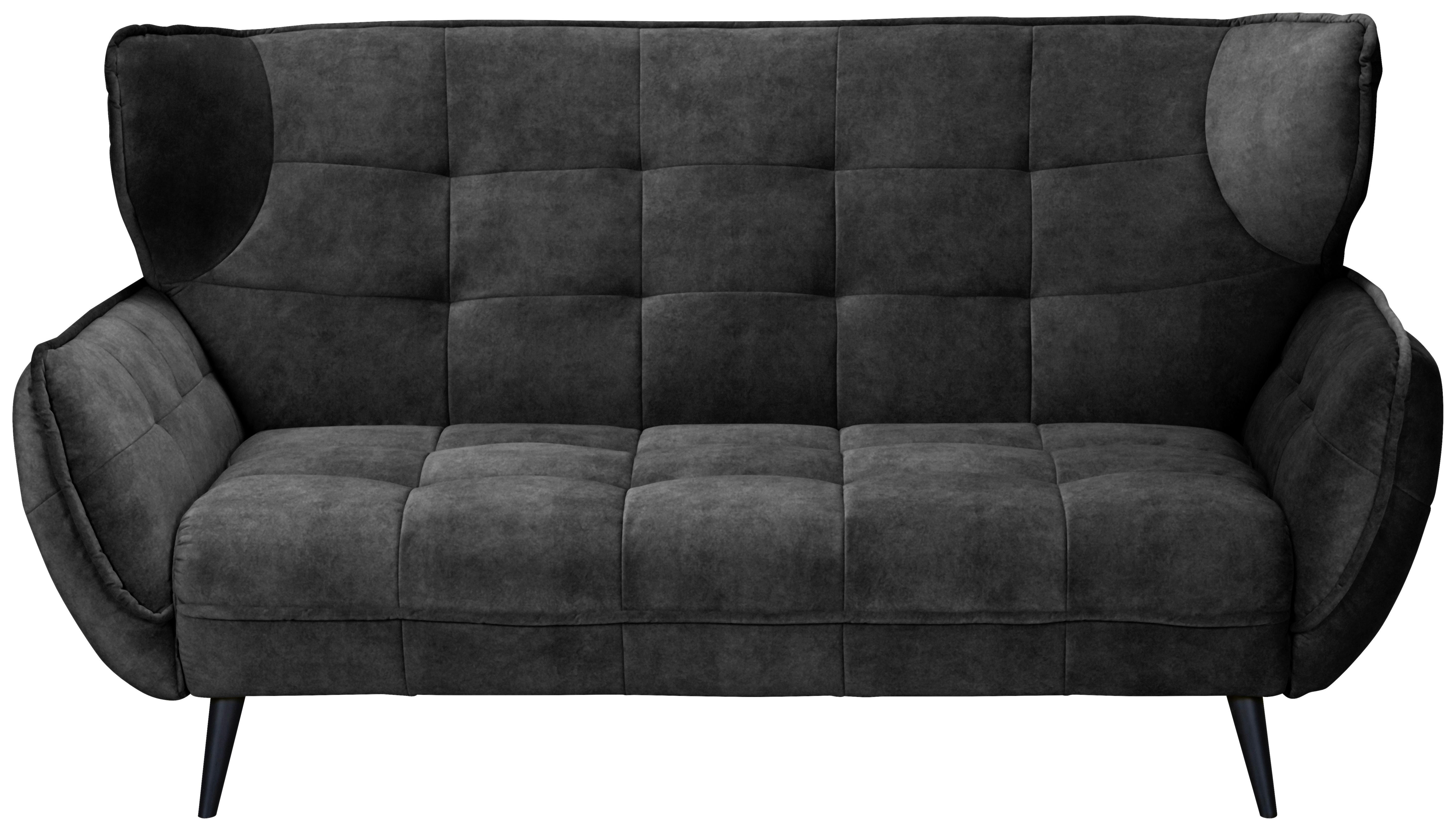 Dvoumístná pohovka Ariana, antracitová - černá/antracitová, Moderní, kov/textil (191/105/98cm)