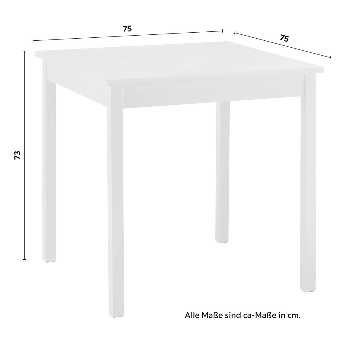 Stolová súprava Matias biela - biela, Modern, drevo (75/73/75cm) - Bessagi Home