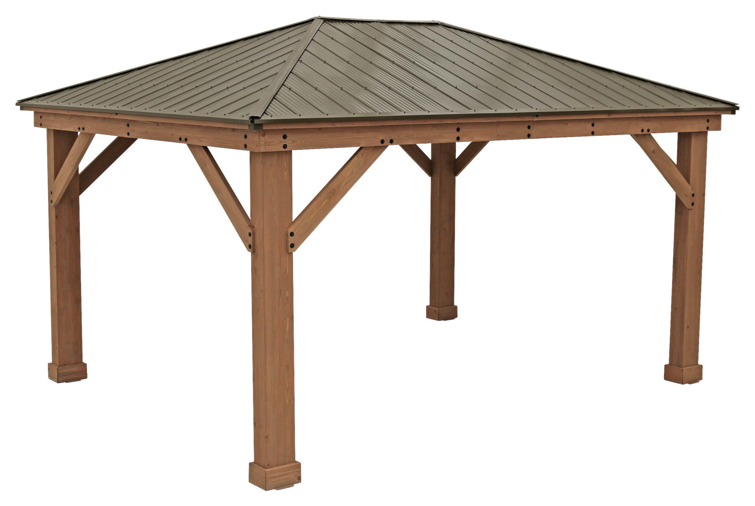 Pavillon Devon 490x315x371cm Wetterfest - Bronzefarben/Mokka, Basics, Holz/Metall (490/315/371cm)