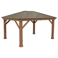 Pavillon Devon 490x315x371cm Wetterfest - Bronzefarben/Mokka, Basics, Holz/Metall (490/315/371cm)