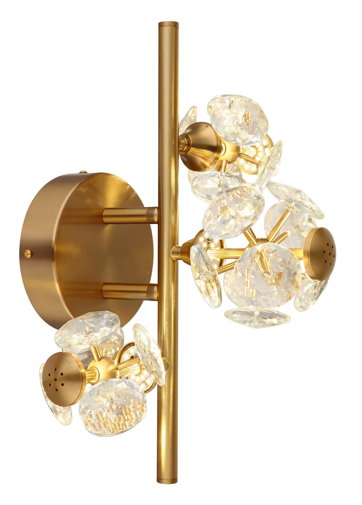 LED-Wandleuchte Virina Klar Goldfarben L: 41 cm - Klar/Goldfarben, KONVENTIONELL, Glas/Metall (41/33/27cm) - Globo