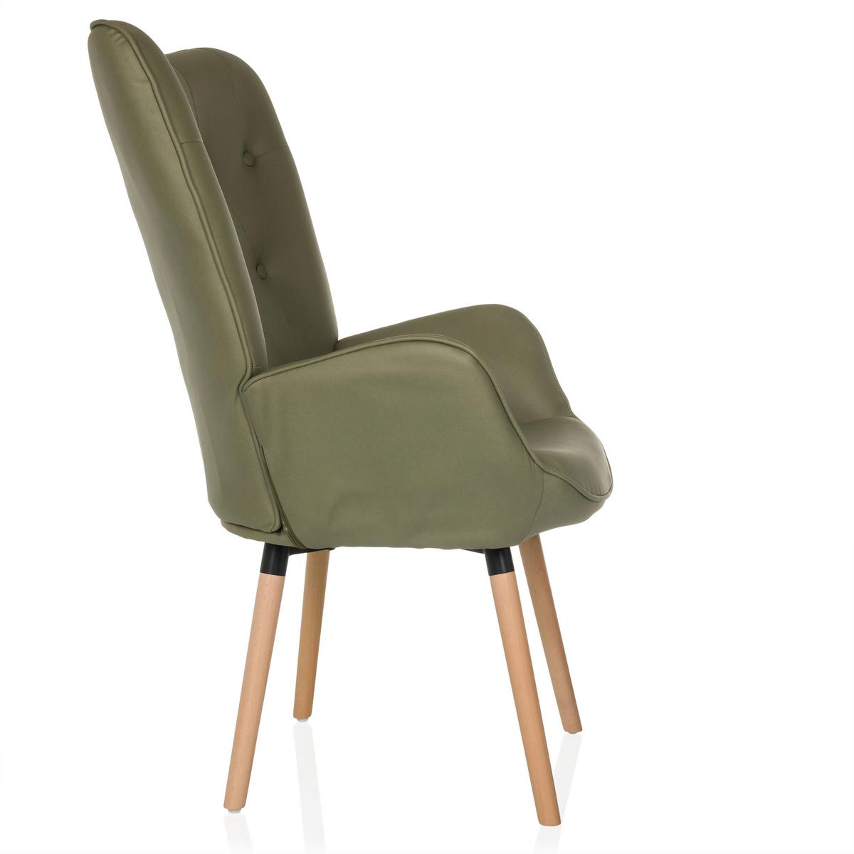 Ohrensessel Havenio I Grün B: 70 cm - Buchefarben/Grün, MODERN, Textil (70/106/75cm) - MID.YOU