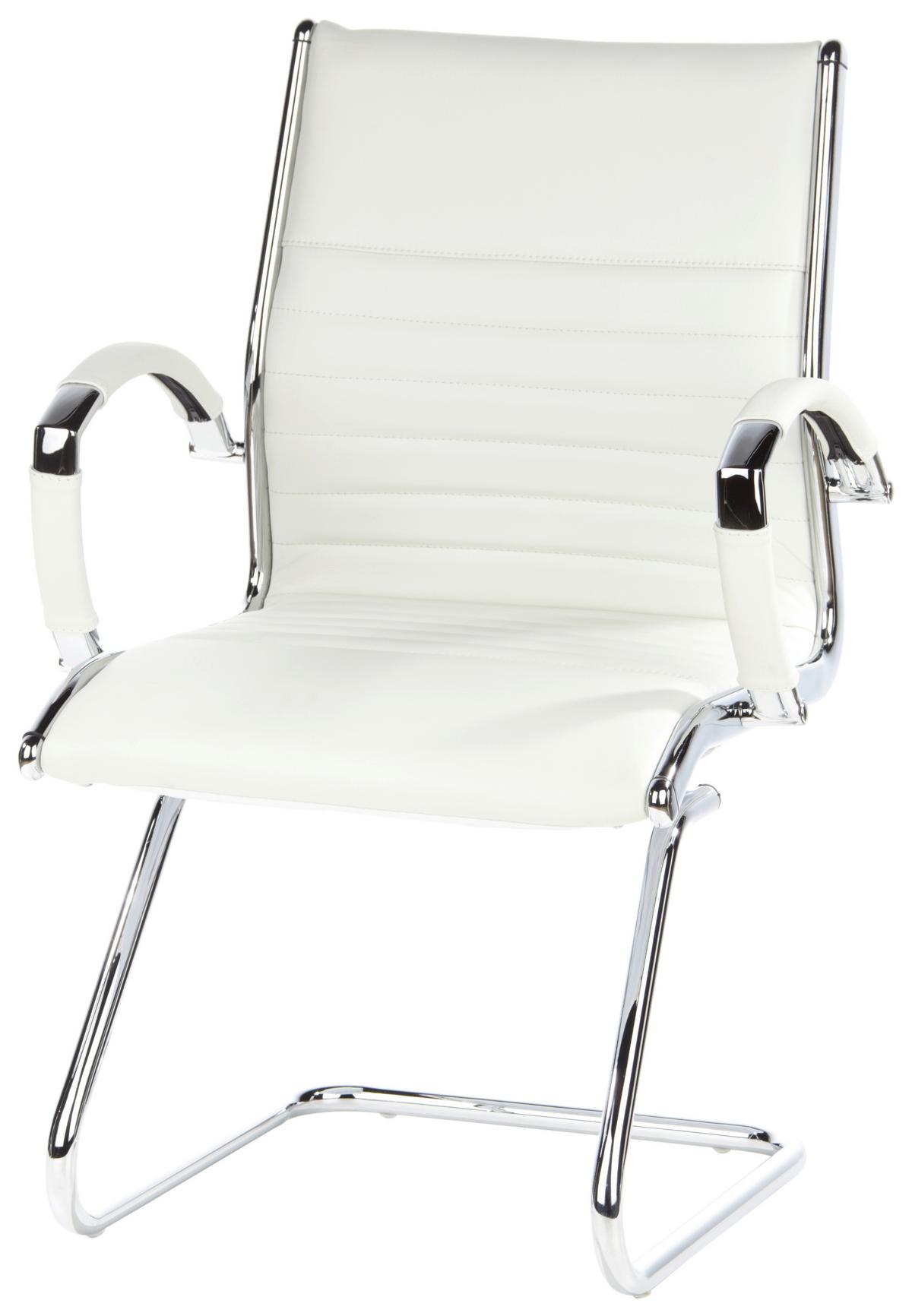 Besucherstuhl Parma V Cremefarben - Chromfarben/Creme, MODERN, Leder/Textil (62/94/46cm) - MID.YOU