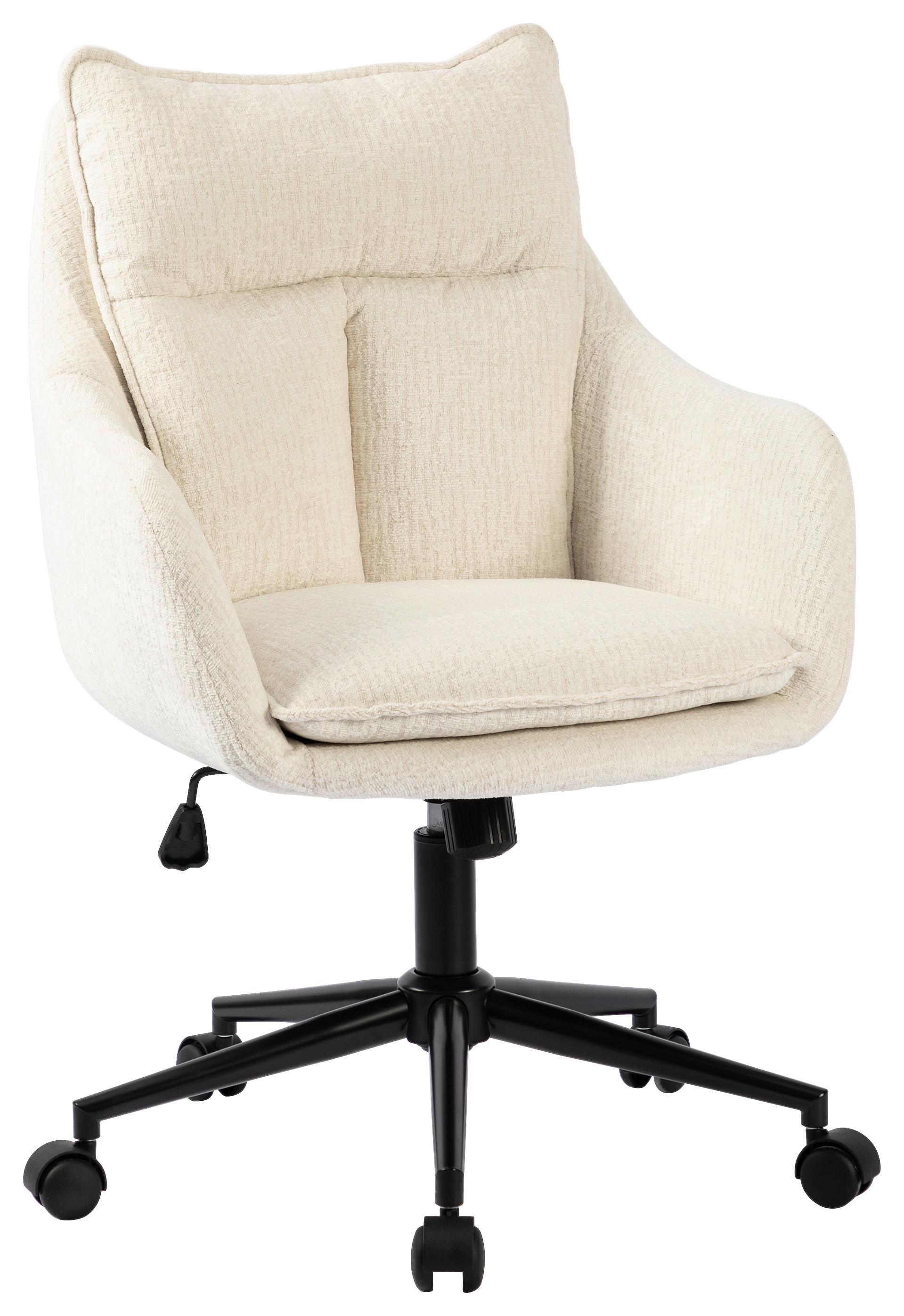 Drehstuhl Siena Beige B: 58 cm - Beige/Schwarz, MODERN, Kunststoff/Textil (58/85-93/58cm) - MID.YOU
