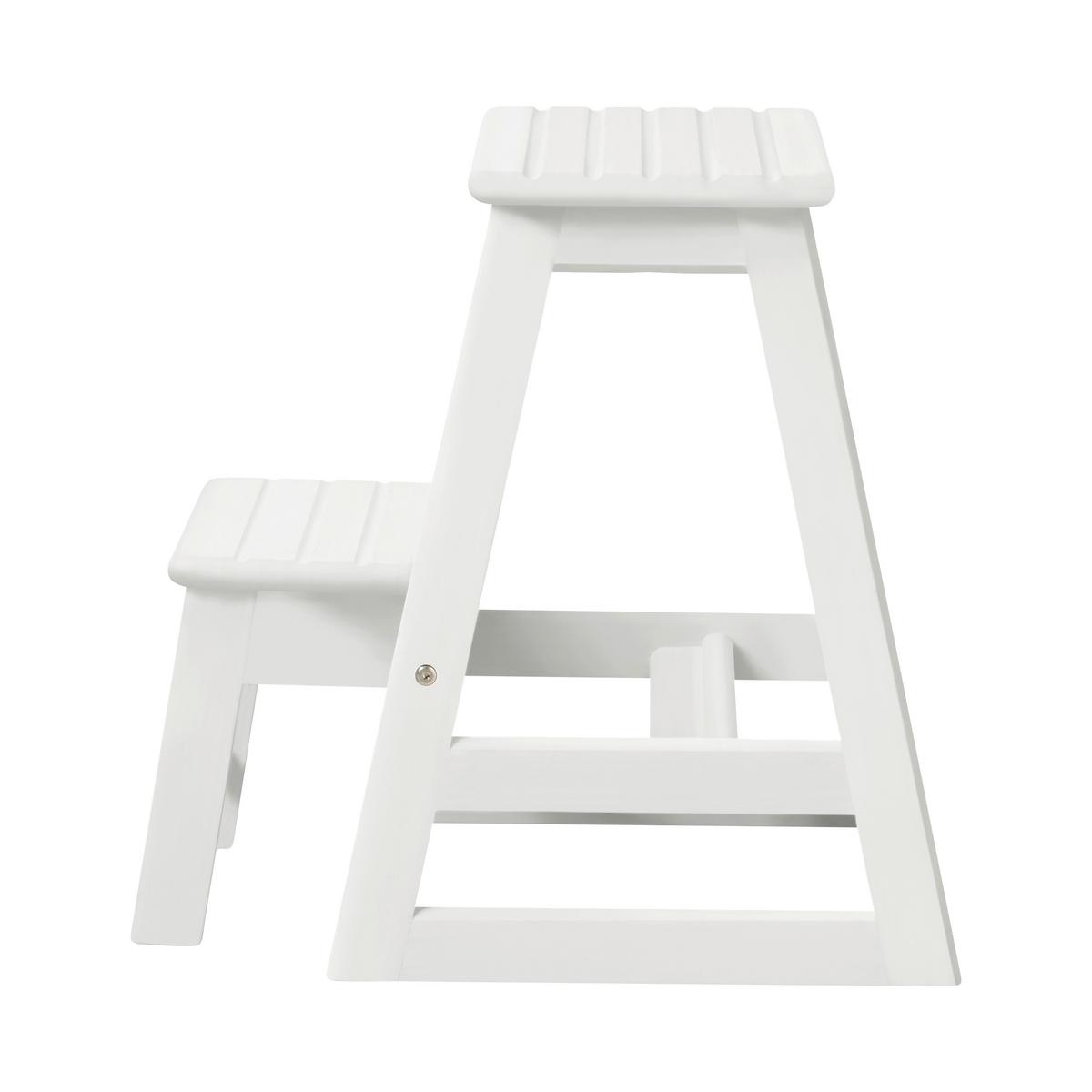 Titthocker Skala, Weiß 45,5x49x38,5 cm - Weiß Hochglanz, Natur, Holz (45,5/49/38,5cm) - Gardenson