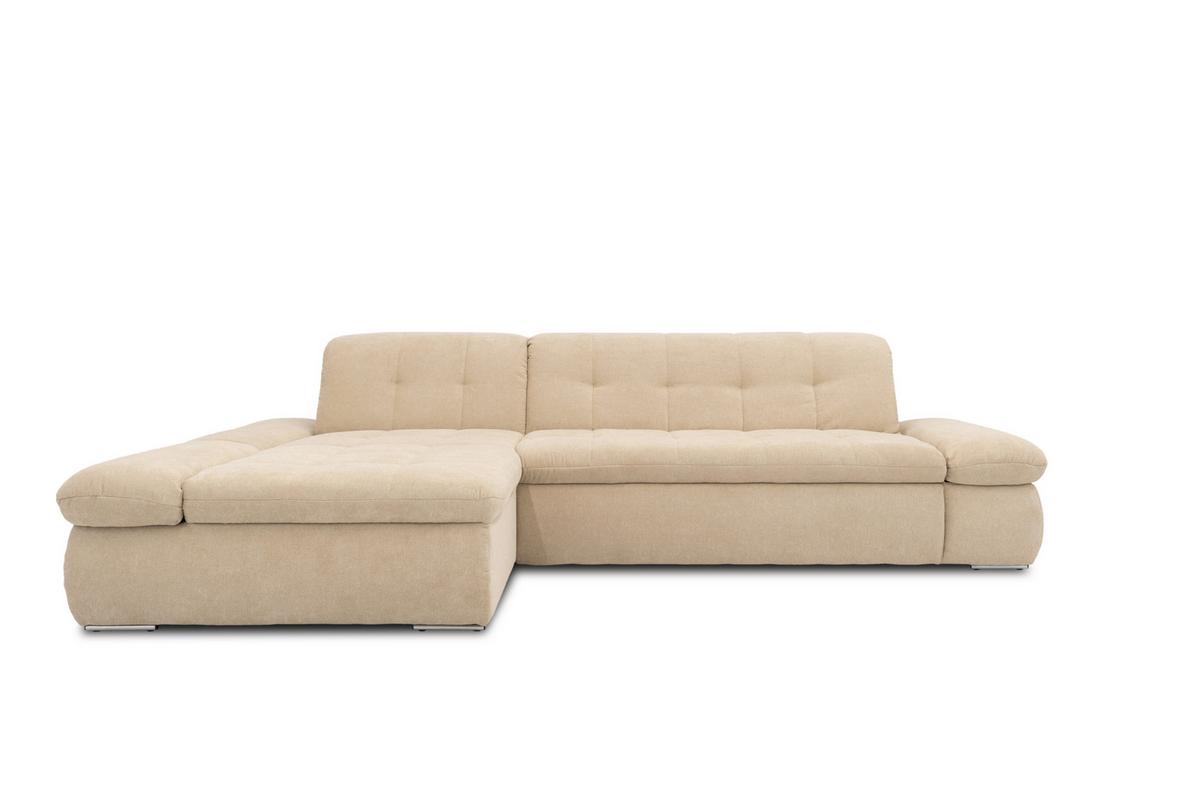 Ecksofa Moric Beige Mikrofaser - Chromfarben/Beige, KONVENTIONELL, Textil (172/300cm) - MID.YOU