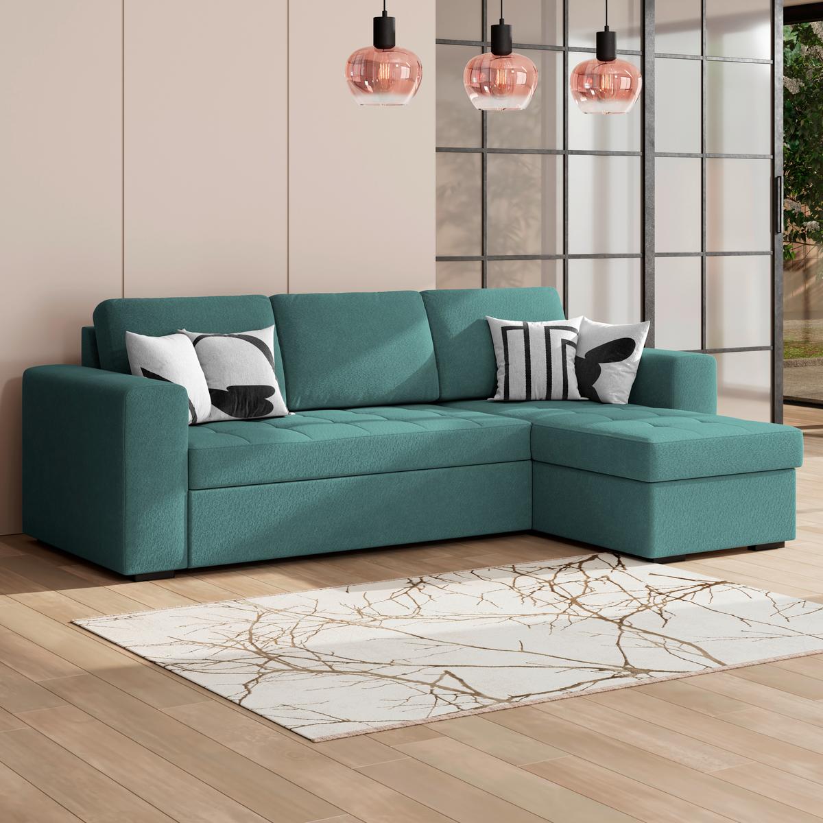 Ecksofa Jan Azurblau S: 247x155 Cm - Azurblau, Trend, Textil (247/155cm)