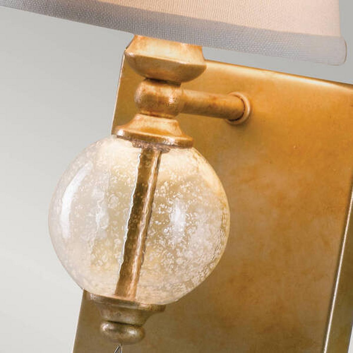 Wandleuchte Fe-Argento1 - Silberfarben/Goldfarben, Basics, Textil/Metall (14/29.8cm) - Elstead Lighting