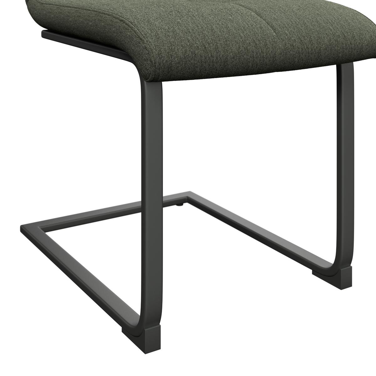 Schwingstuhl Tristan Webstoff grün, B: 41cm - Schwarz/Grün, MODERN, Holz/Textil (41/102/58cm) - James Wood