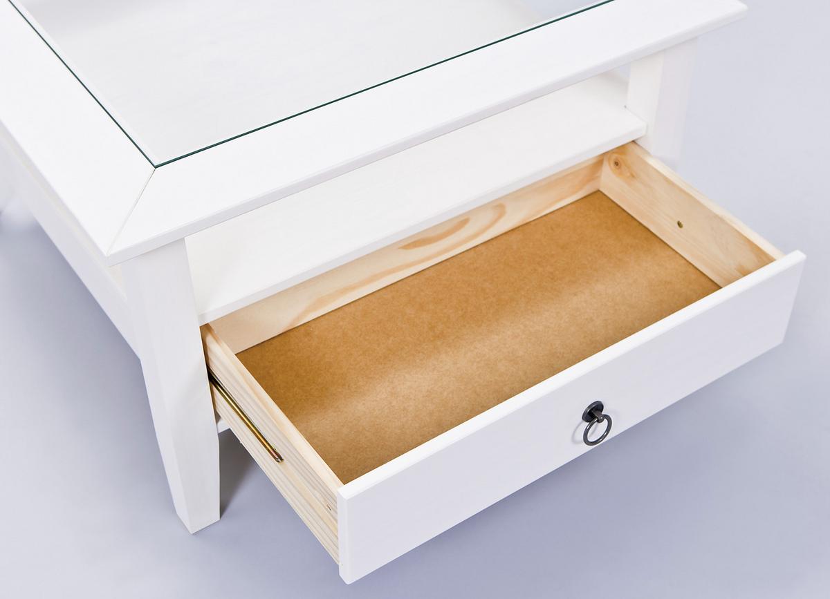 Konferenční stolek PROVENCE PROVENCE -PO- - bílá, Lifestyle, dřevo/sklo (75/75/45cm) - MID.YOU