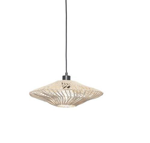 Hängeleuchte Zanzibar/H/4012/W - Weiß, Trend, Naturmaterialien (40/12cm) - Good & Mojo