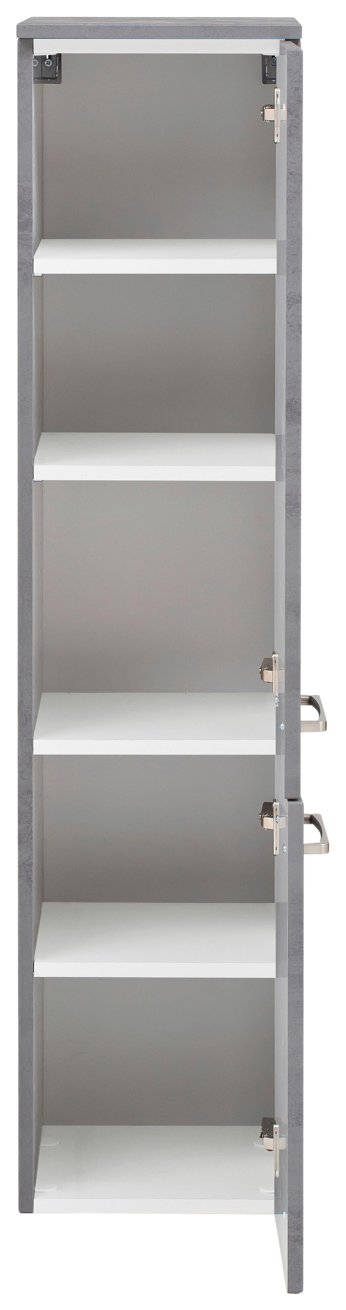 Bademöbel-Set Stockholm B: 110 cm Weiß/Grau - Weiß/Grau, KONVENTIONELL, Glas/Holzwerkstoff (110cm) - Held