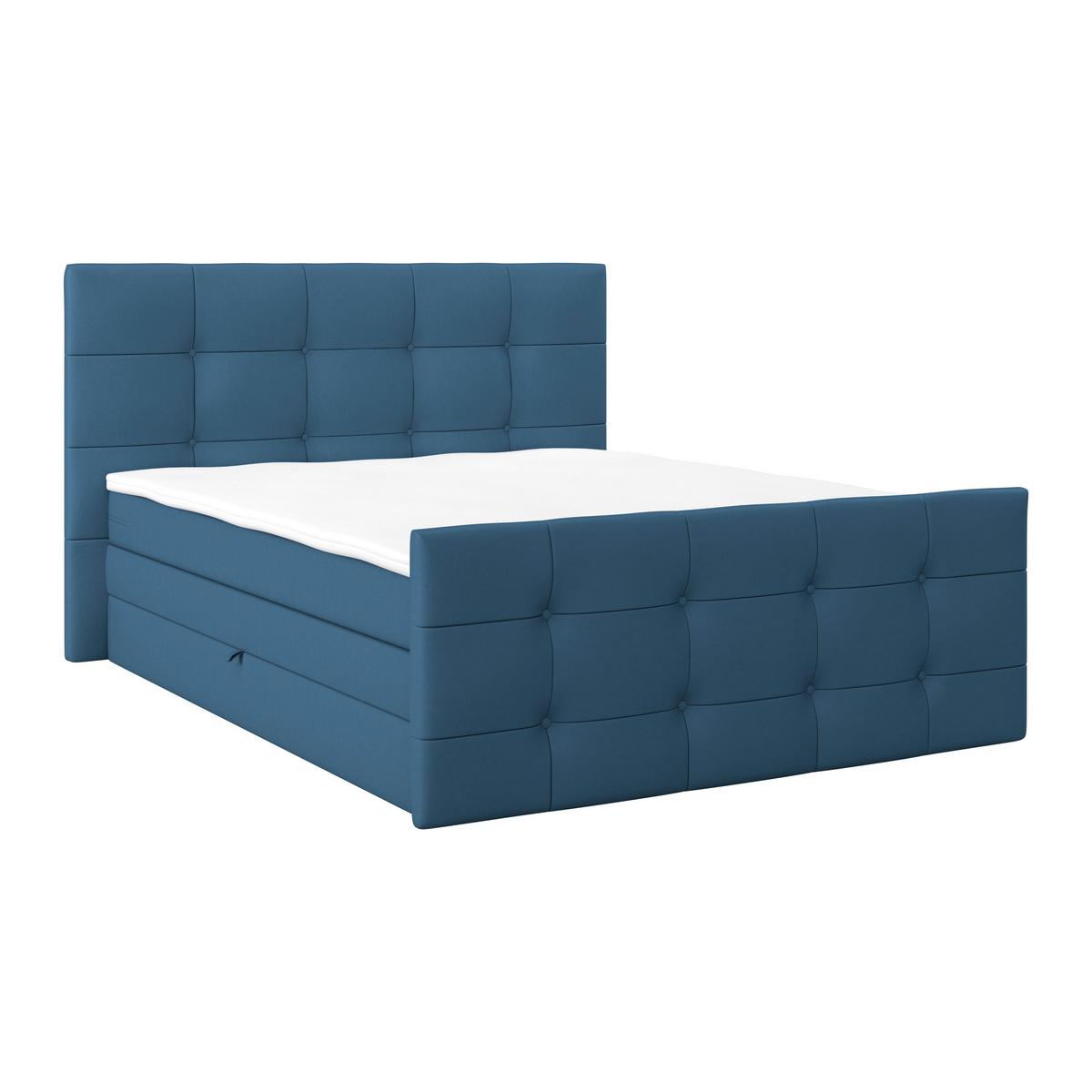 Boxspringbett Josie 160 - Schwarz/Dunkelblau, MODERN, Holz/Holzwerkstoff (160/200cm)