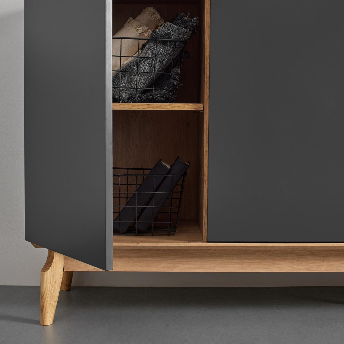 Komoda FOSCO - šedá/barvy dubu, Moderní, dřevo (160/80/40cm) - Bessagi Home