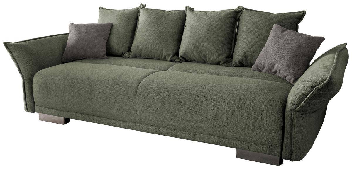 Bigsofa Pera, Dunkelgrün B: 242 cm - Chromfarben/Dunkelgrün, MODERN, Textil (242/71/90/131cm) - Livetastic