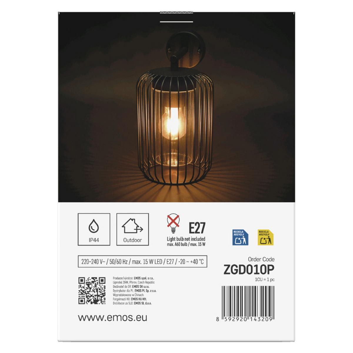 VONKAJŠIE LED SVIETIDLO SALVIA - čierna, Modern, kov/plast