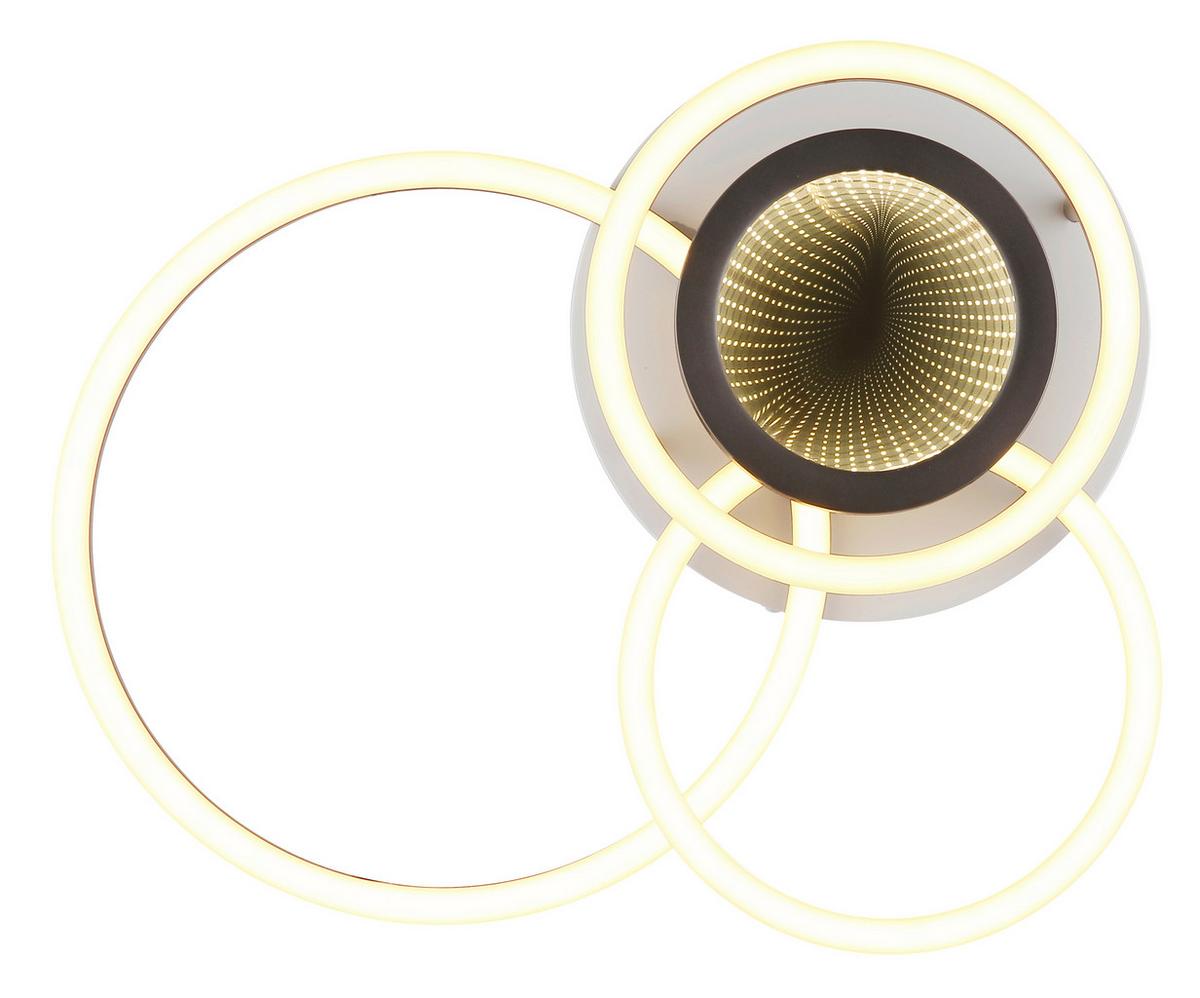 LED-Deckenleuchte 3000k, 40w - Braun/Weiß, Design, Kunststoff/Metall (49/39/10cm) - Globo