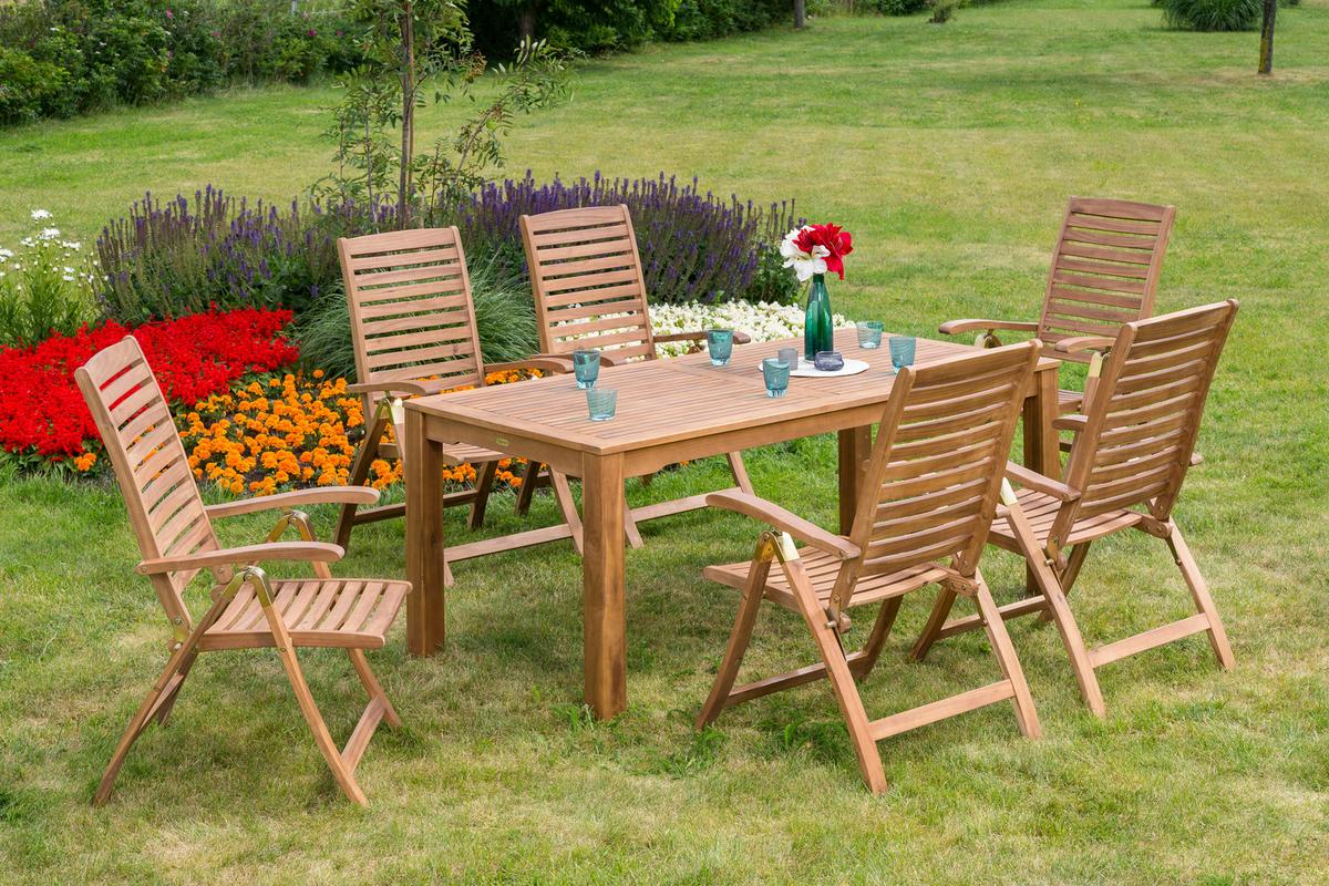 Gartentisch Paraiba Echtholz Akazie L: 185 cm - Akaziefarben, ROMANTIK / LANDHAUS, Holz (185/90/75cm) - Gardenson