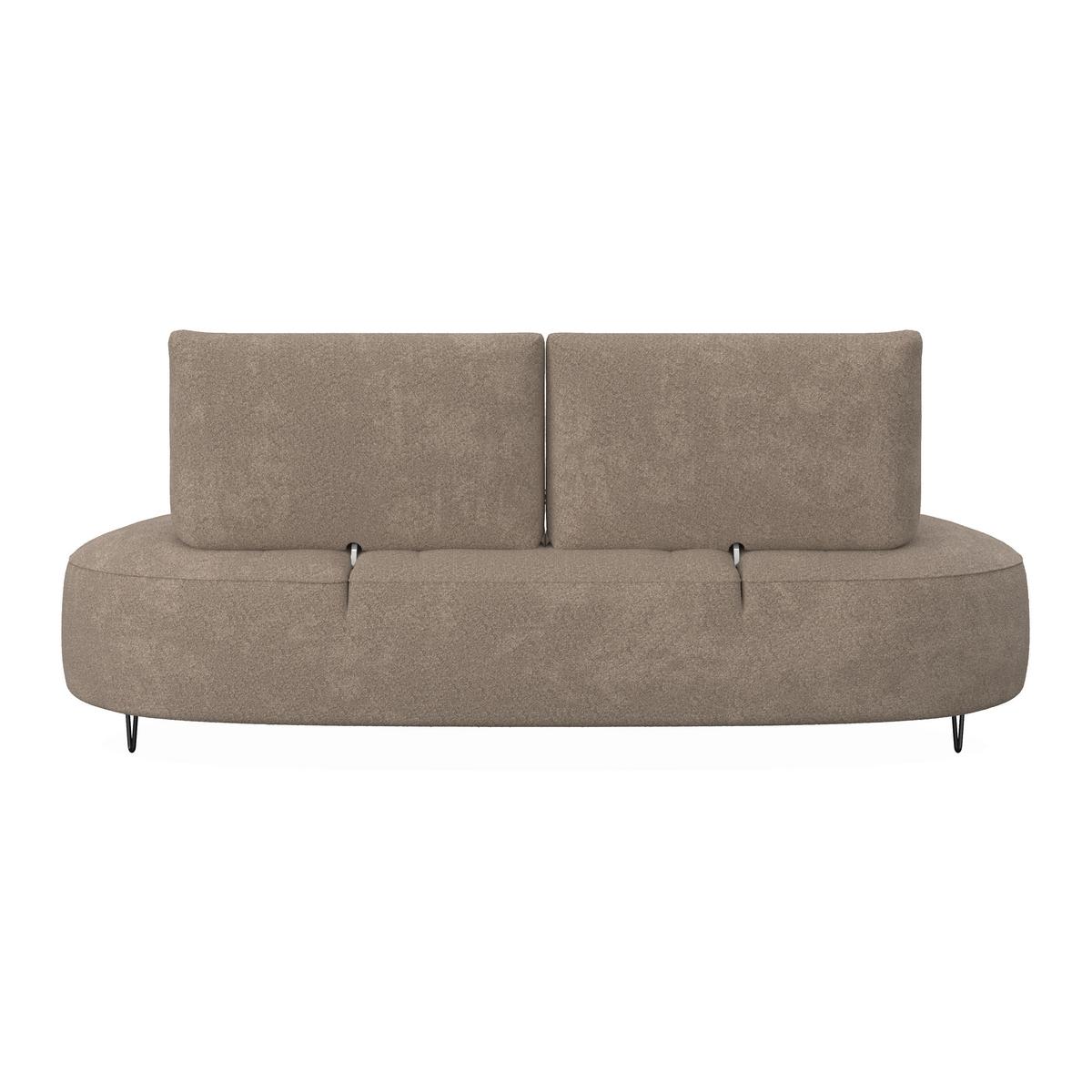 Dvoumístná pohovka BENNY, hnědé buklé, max. 360 kg - černá/hnědá, Moderní, kov/dřevo (224/85/114cm) - Bessagi Home