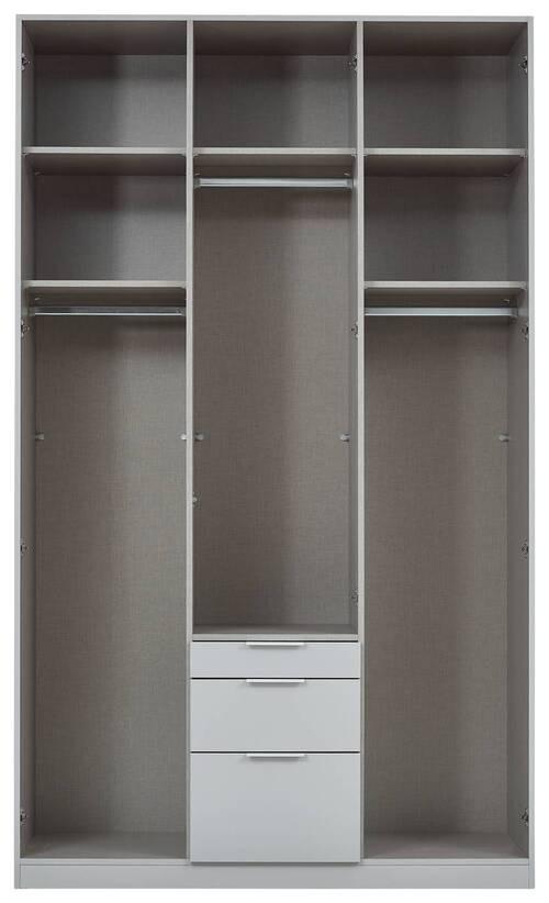 Drehtürenschrank 136cm Alabama, Grau - Grau, MODERN, Holzwerkstoff (136/229/54cm) - Rauch Möbel