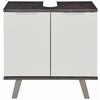 Waschbeckenunterschrank Turin 4 B: 60 cm Weiß/Beton - Weiß/Grau, MODERN, Holzwerkstoff (60/60/30cm)