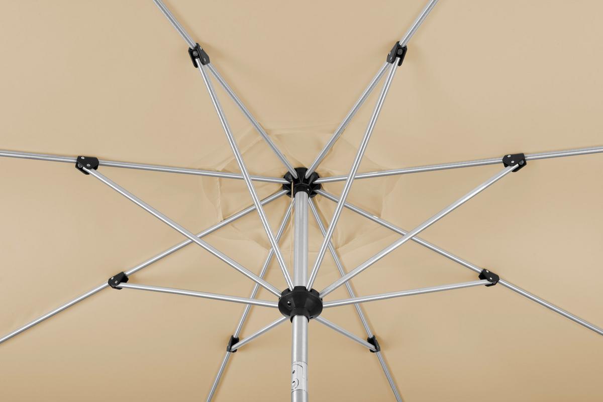 Sonnenschirm Venedig BxHxT: 270x250x270 cm Naturfarben - Silberfarben/Naturfarben, Basics, Textil/Metall (270/250/270cm) - Schneider