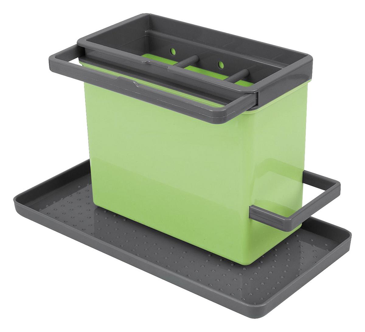 Spülorganizer 3-tlg Tidytex B/h/t: 24/13/14 Cm Kunststoff - Grau/Grün, Kunststoff (24/13/14cm)