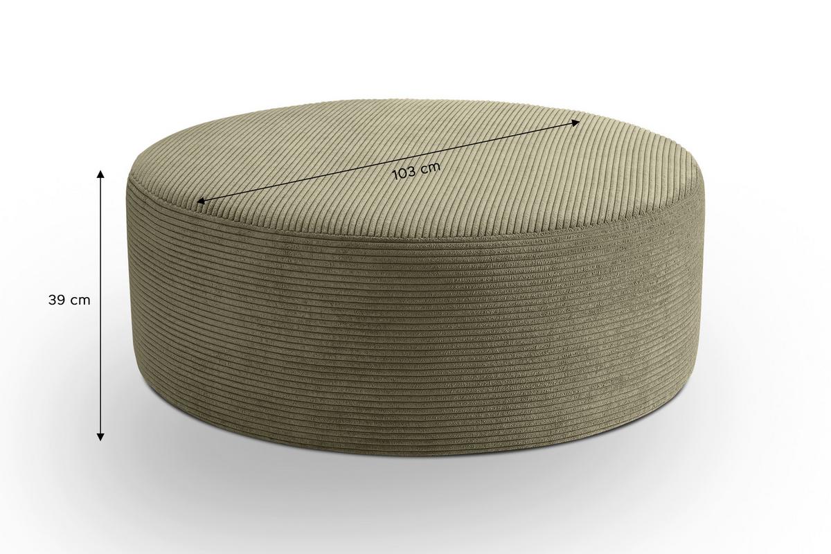 Hocker Kolo Khaki B: 103cm - Khaki/Schwarz, Basics, Textil (103/39/103cm) - MID.YOU