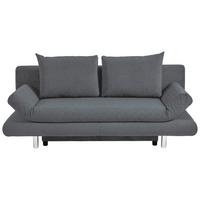 2-Sitzer-Sofa Mit Schlaffunktion Sorini B:194 cm - Chromfarben/Dunkelgrau, Design, Textil (194/73/91cm) - Livetastic