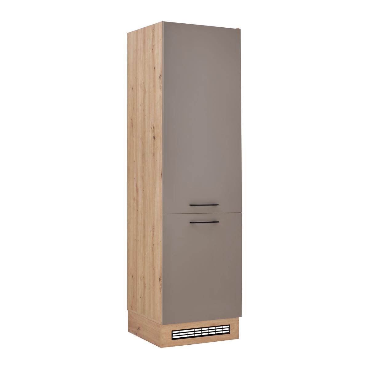 Skrinka na vstavané spotrebiče LINZ, bez spotrebičov - čierna/sivá, Modern, kov/kompozitné drevo (60/211/57cm)