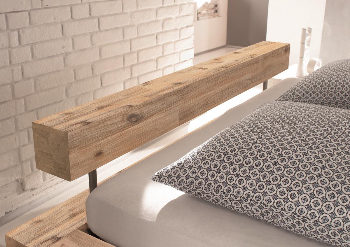 Balkenbett Caserta Akaziefarben 200x200 cm - Akaziefarben, Natur, Holz (200/200cm) - Hasena