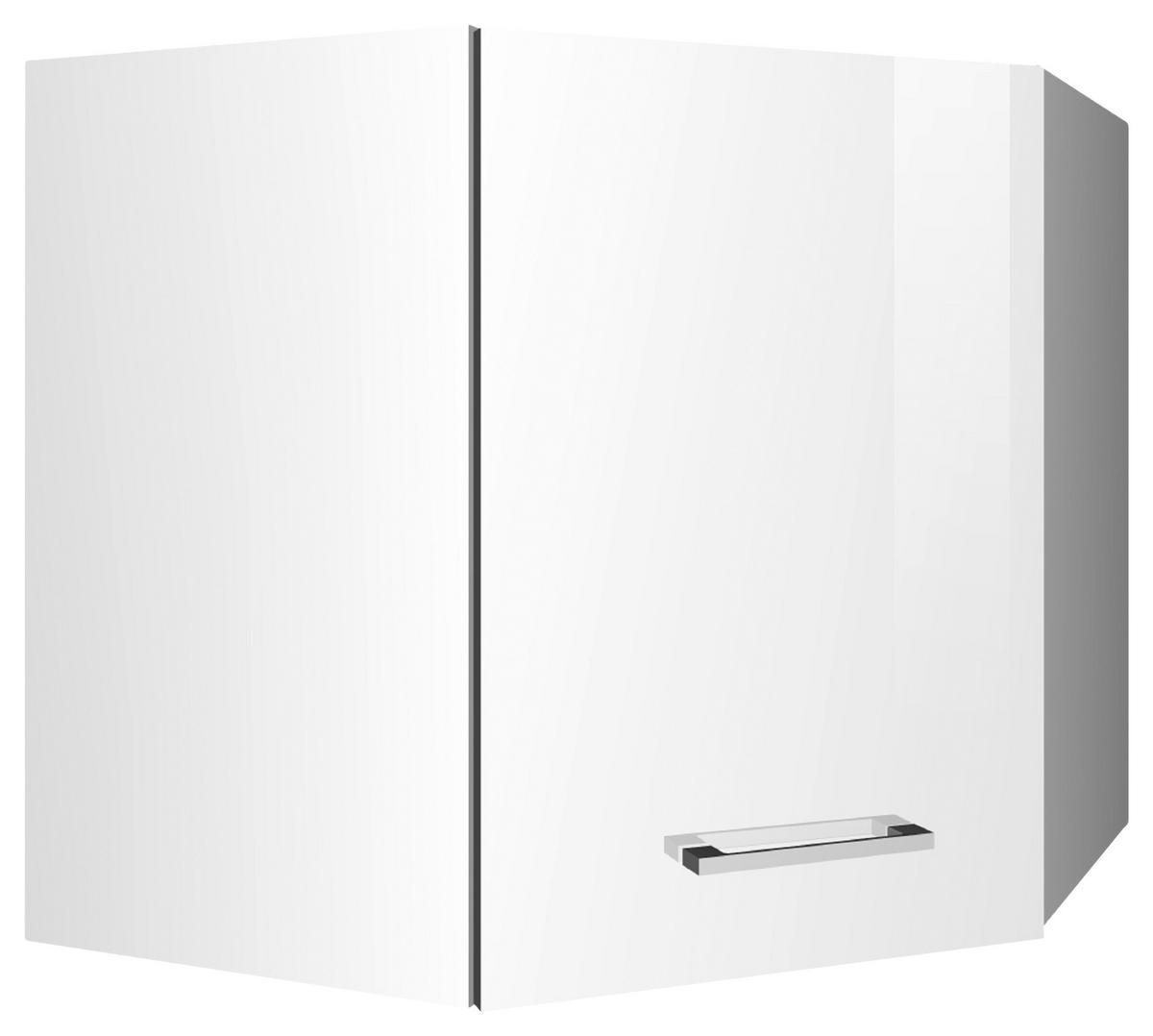 Eckoberschrank Mailand Weiß B: 60 cm - Weiß Hochglanz/Weiß, MODERN, Holzwerkstoff (60/57/60cm) - Held