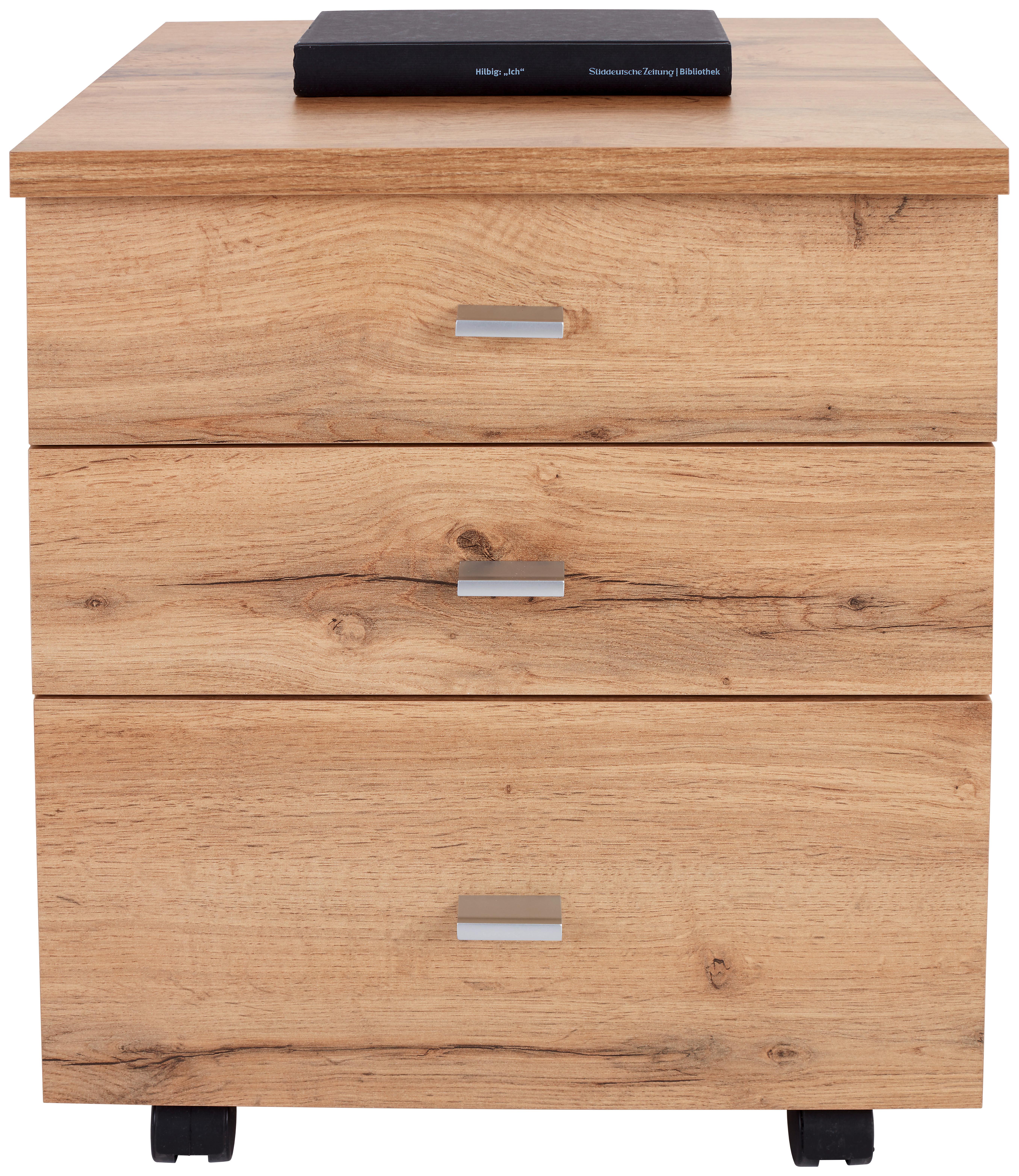 Görgős Konténer 4-You New - tölgyfa színű, Modern, fa (43/53/40cm)