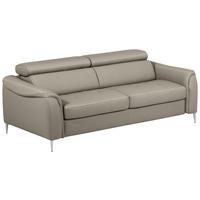 Schlafsofa Pafos Schlammfarben Lederlook, Rindsleder B: 203cm - Schlammfarben, Design, Leder/Textil (203/77-98/103cm) - MID.YOU