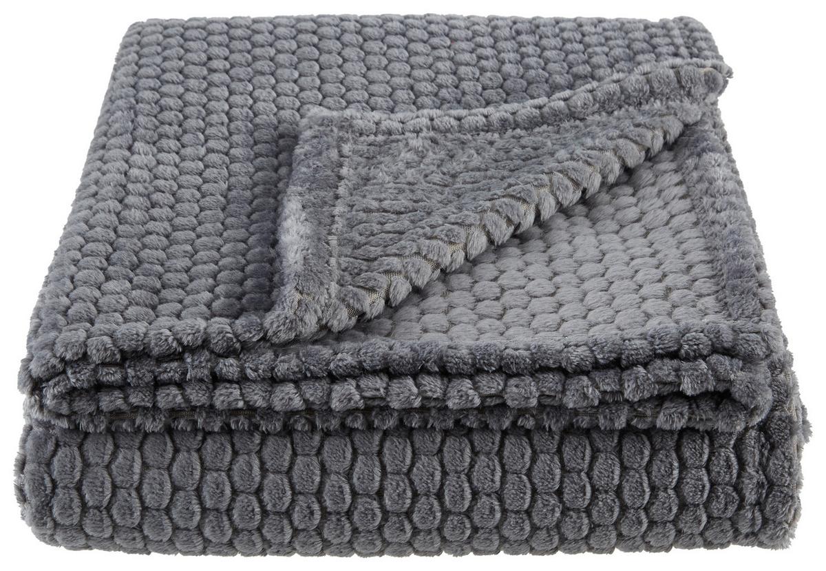 Kuscheldecke Belinda Anthrazit 130x170 cm - Anthrazit, ROMANTIK / LANDHAUS, Textil (130/170cm) - James Wood