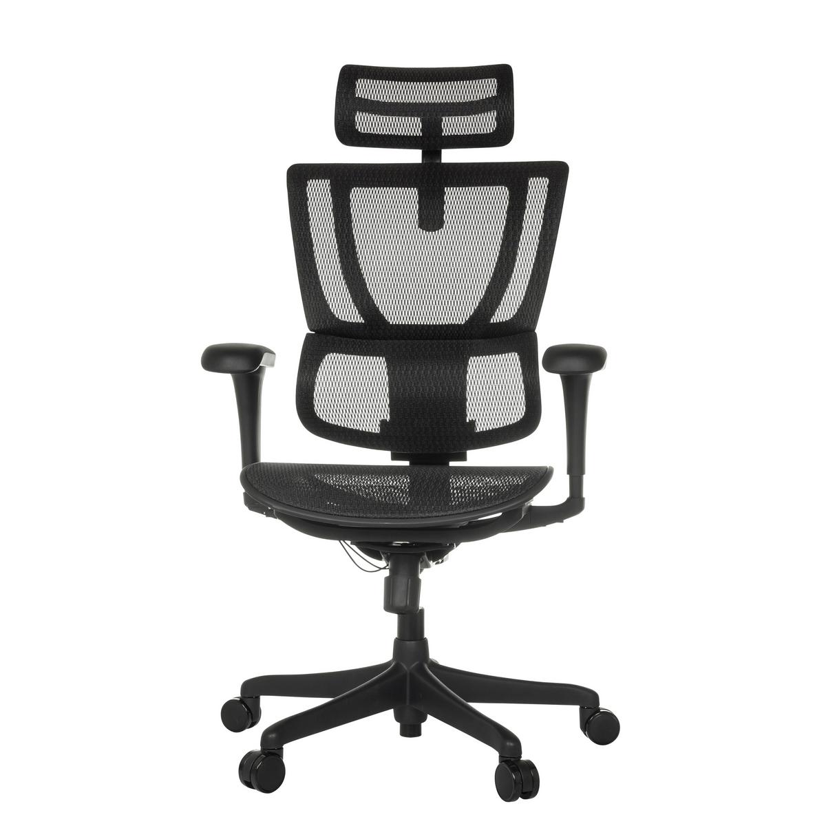 Drehstuhl Ergohuman SlimUltra Schwarz B: 69 cm - Schwarz, MODERN, Kunststoff/Textil (69/112 - 134/63cm) - MID.YOU