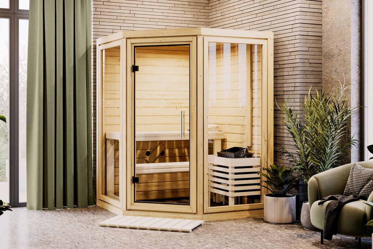 Sauna Muya 159/210/159 Cm - Fichtefarben, Basics, Holz (159/210/159cm)